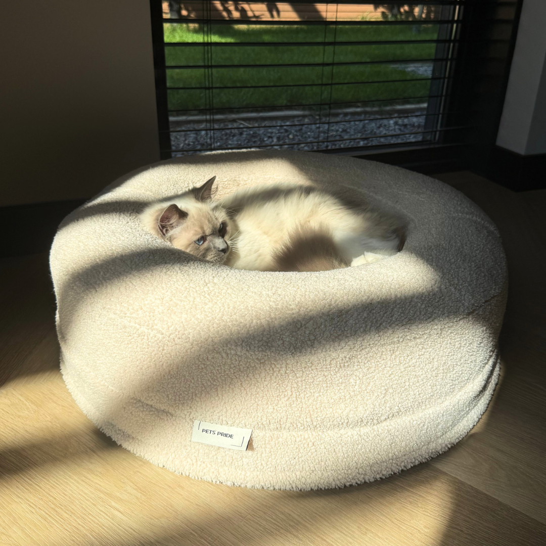 Kattenbed Bouclé Teddy - Milky