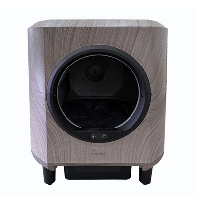 Slimme zelfreinigende kattenbak - Houtlook