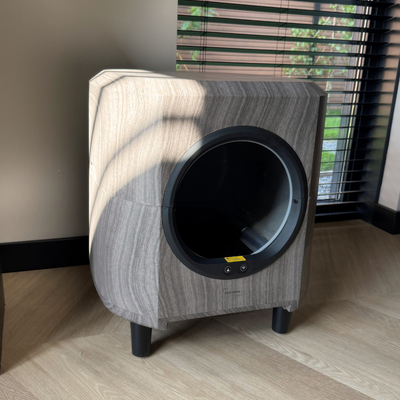 Slimme zelfreinigende kattenbak - Houtlook