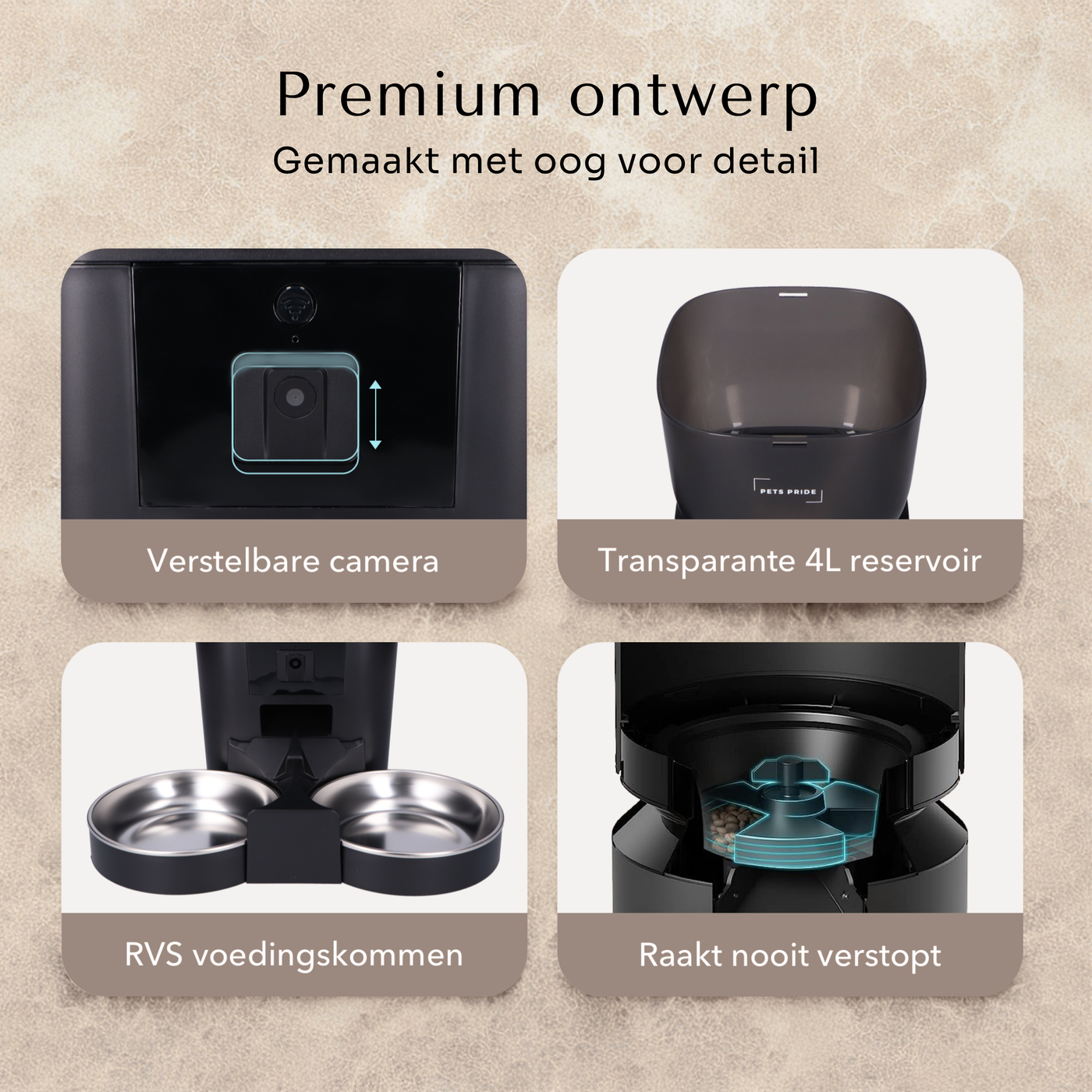 Voerautomaat met full HD camera – dubbele kom