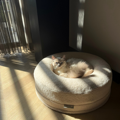 Kattenbed Bouclé Teddy - Milky