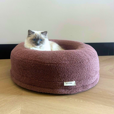 Kattenbed Bouclé Teddy - Mauve&Milky