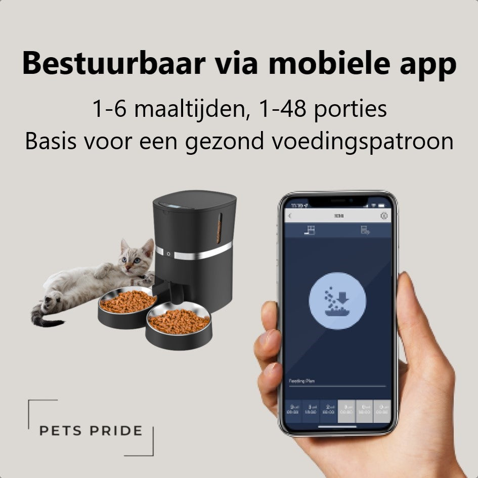 Automatische Voerbak Voor Kat En Hond – 5 Liter, WiFi (2.4G/5G) En App-bediening – Tot 10 Maaltijden Per Dag – Ideaal Voor Drukke Baasjes