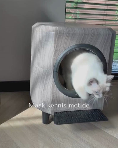 Slimme zelfreinigende kattenbak - Houtlook